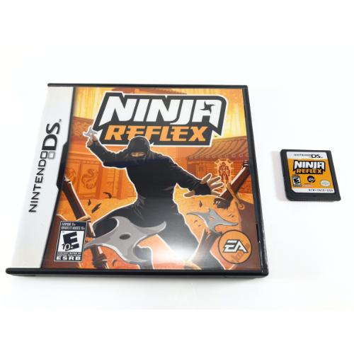 A picture showing the front of the original game case and cartridge.